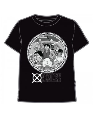 CAMISETA UNISEX ONE PIECE CIRCULO NEGRO