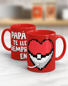 TAZA REGALO PAPÁ TE LLEVO SIEMPRE EN MI CORAZON