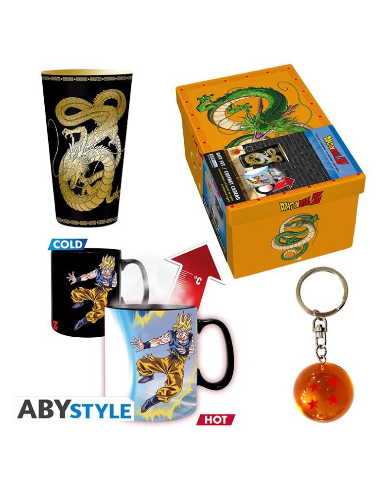 DRAGON BALL - PCK PREMIUM LARGE GLASS +3D KEYCHAIN+MUG HEATCHANGE