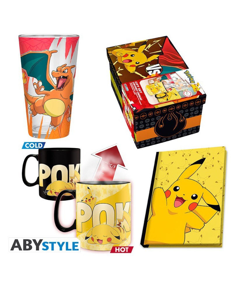 PACK DE REGALO POKEMON - VASO GRANDE + TAZA HC + CUADERNO PIKACHU