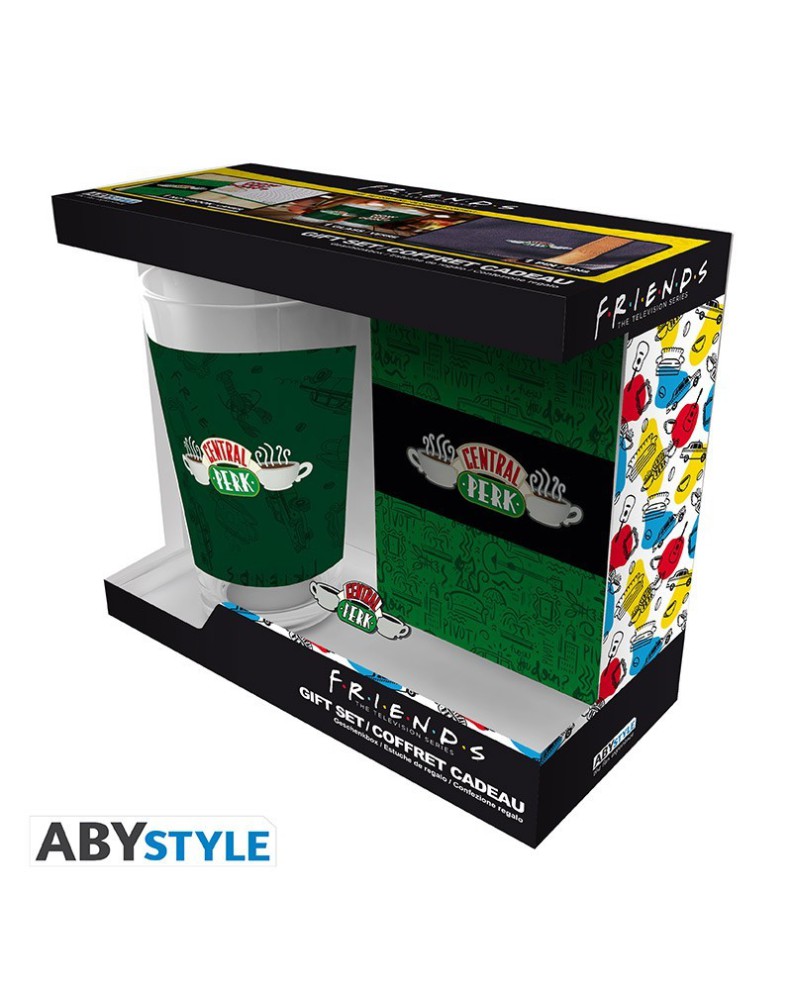 FRIENDS - PCK XXL GLASS + PIN + POCKET NOTEBOOK "CENTRAL PERK"