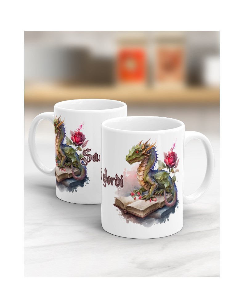 GIFT MUG SANT JORDI-DRAGON- WATERCOLOR