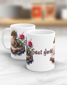 TAZA REGALO SANT JORDI-DRAGON- ACUARELA