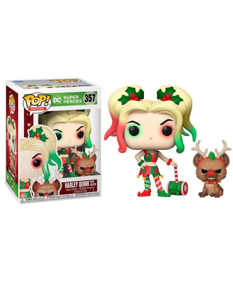 POP & BUDDY: HARLEY QUINN DC-HOLIDAY W / HELPER