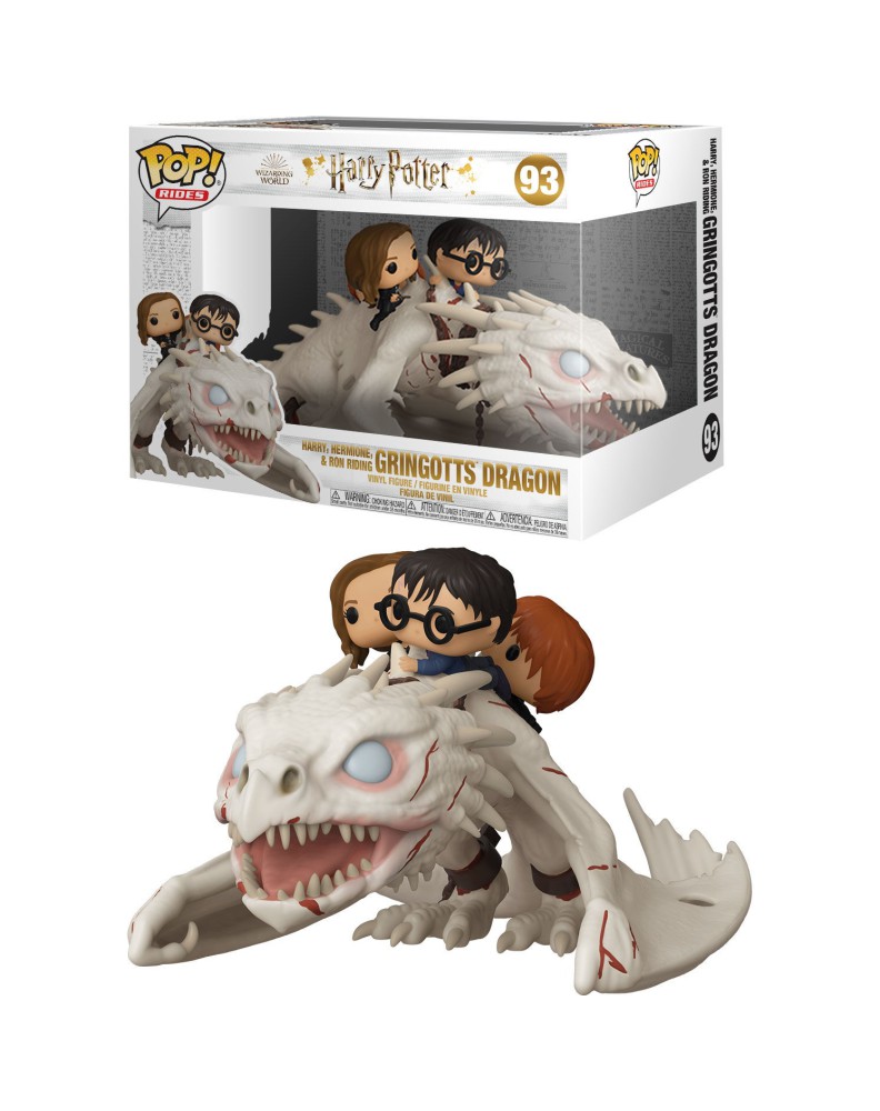 FIGURA FUNKO POP GRINGOTTS DRAGON CON HARRY, RON Y HERMIONE HARRY POTTER