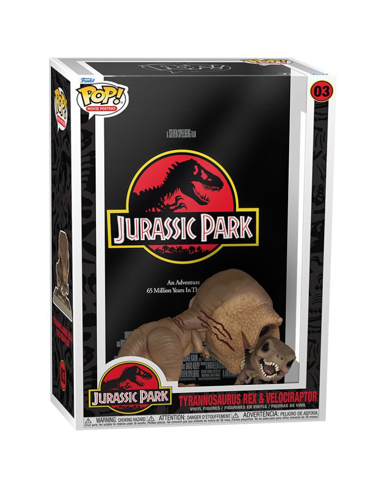 FUNKO POP -MOVIE POSTER JURASSIC PARK- TYRANNOSAURUS REX & VELOCIRAPTOR