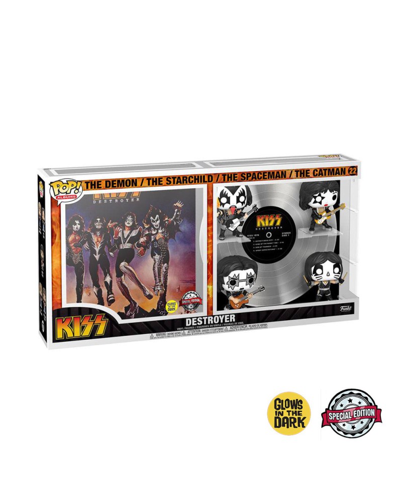 FUNKO POP ALBUMS DELUXE KISS DESTROYER EXCLUSIVE GLOW IN THE DARK