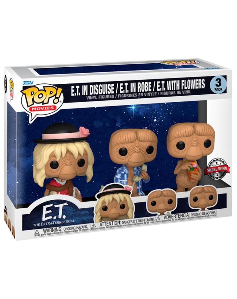 PACK 3 FUNKO POP! E.T. DISFRAZADO + E.T. EN BATA + E.T. CON FLORES