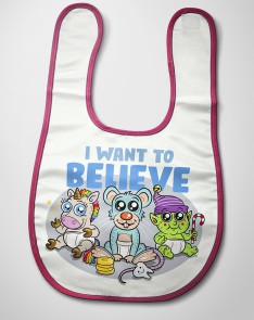 Baby bib I WANT TO BELIEVE