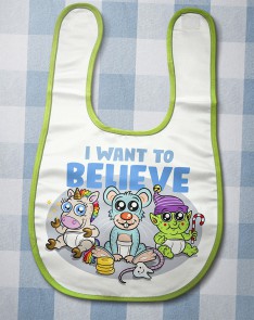 Baby bib I WANT TO BELIEVE