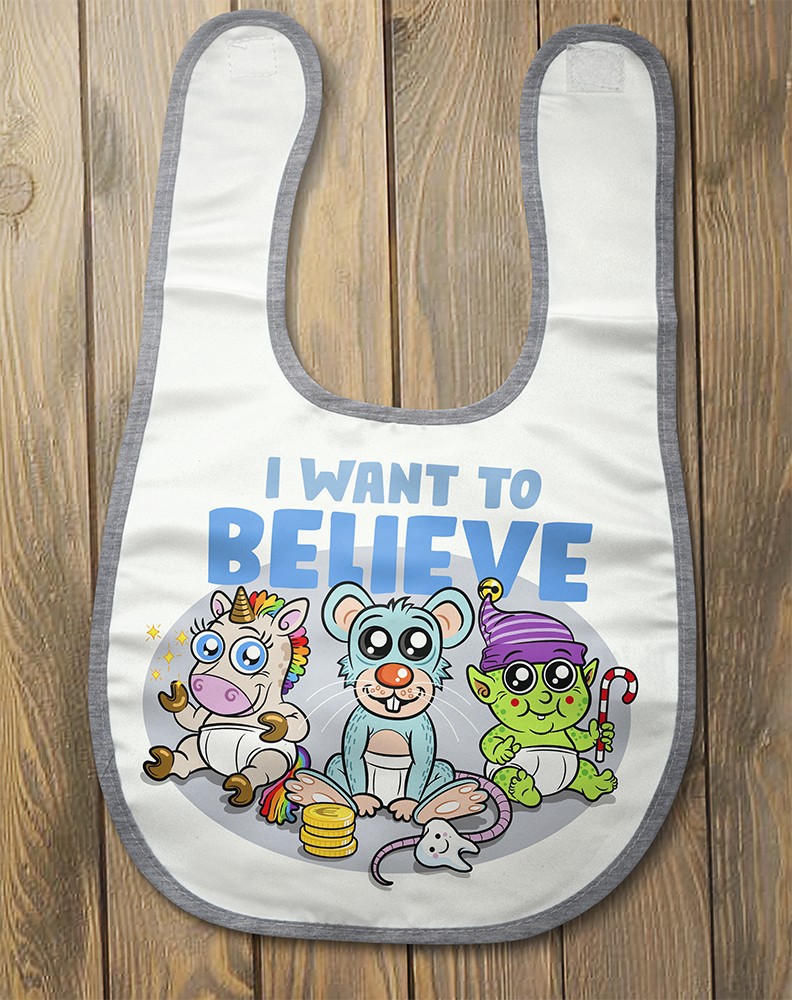 Baby bib I WANT TO BELIEVE