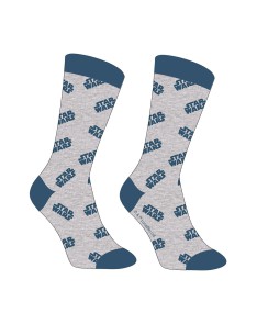 CALCETINES STAR WARS LOGO GRIS/AZUL