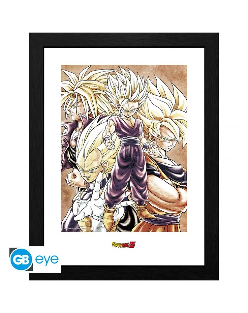 DRAGON BALL - PÓSTER ENMARCADO "SUPER SAIYANS" (30X40)