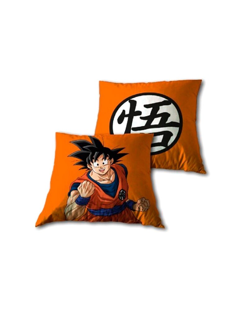 Cojin Dragon Ball Super 35X35CM NARANJA - LOGO Y SON GOKU