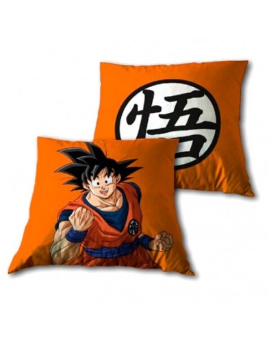 Cojin Dragon Ball Super 35X35CM NARANJA - LOGO Y SON GOKU