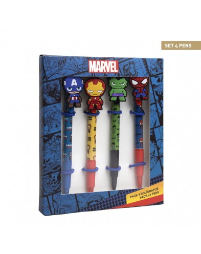 SET 4 BOLIGRAFOS MARVEL