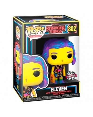 FUNKO POP STRANGER THINGS ELEVEN IN MALL OUTFIT BLACK LIGHT EXCLUSIVE