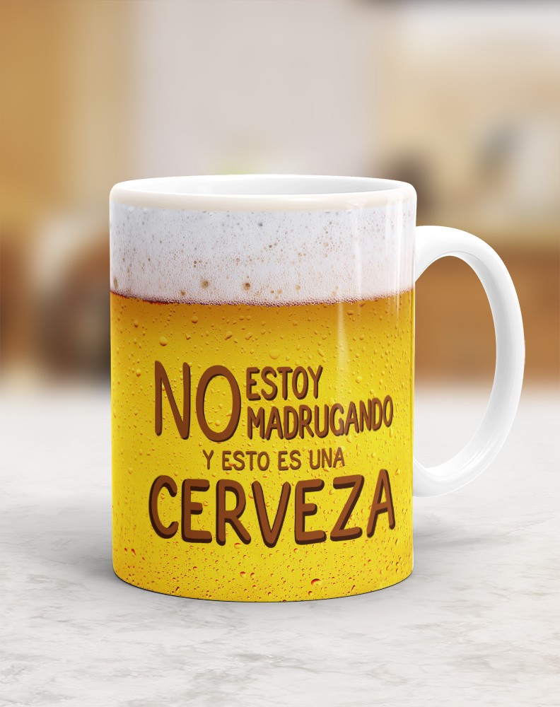 TAZA CAFE NO ESTOY MADRUGANDO Y ESTO ES CERVEZA