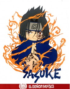 CAMISETA NIÑO NARUTO SASUKE-LICENCIA OFICIAL BLANCA
