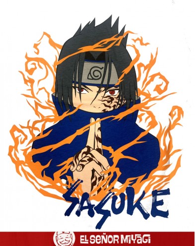 NARUTO SASUKE BOYS T-SHIRT-OFFICIAL LICENSE WHITE