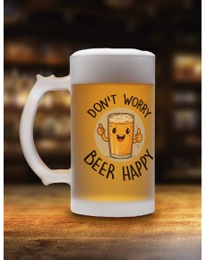 LOVE BEER FROSTED GLASS BEER MUG