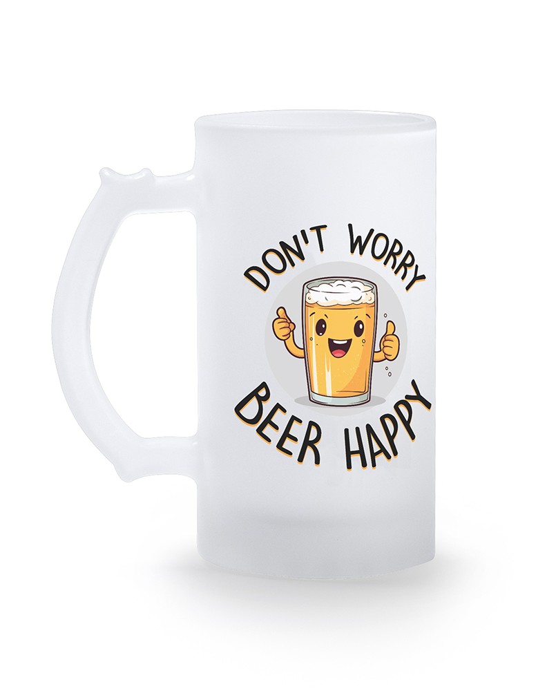 LOVE BEER FROSTED GLASS BEER MUG