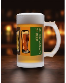 JARRA PARA CERVEZA DE CRISTAL ESMERILADO UNITED COLORS OF BEER