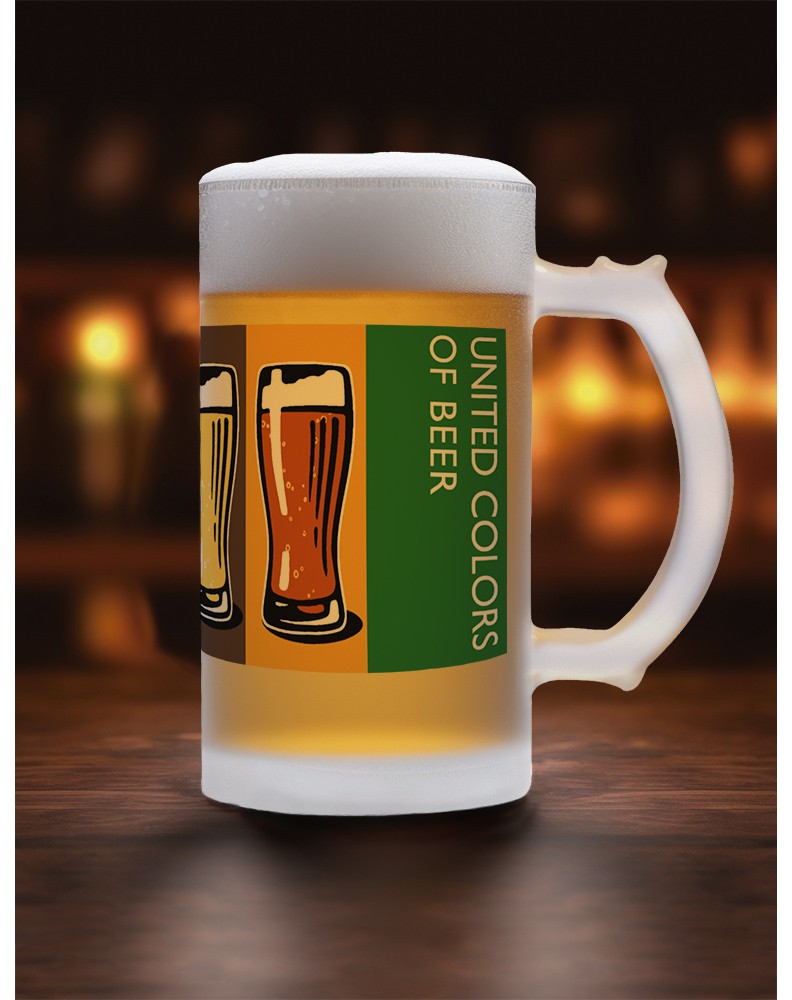 UNITED COLORS OF BEER FROSTED GLASS BEER MUG