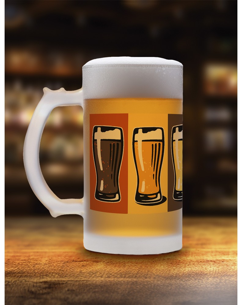 UNITED COLORS OF BEER FROSTED GLASS BEER MUG