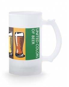 UNITED COLORS OF BEER FROSTED GLASS BEER MUG