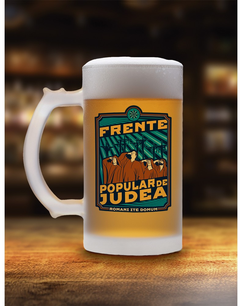BEER MUG OF FROSTED GLASS POPULAR FRONT OF JUDEA