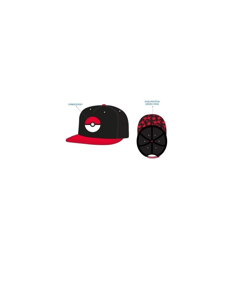 BLACK POKEBALL CAP POKEMON EMBROIDERED LOGO