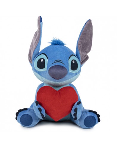 PELUCHE STITCH CON CORAZON DISNEY CON SONIDO 30CM