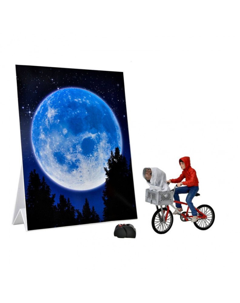 ELLIOTT AND E.T. ON A BICYCLE 40TH ANNIVERSARY FIG 13 CM E.T. THE ALIEN