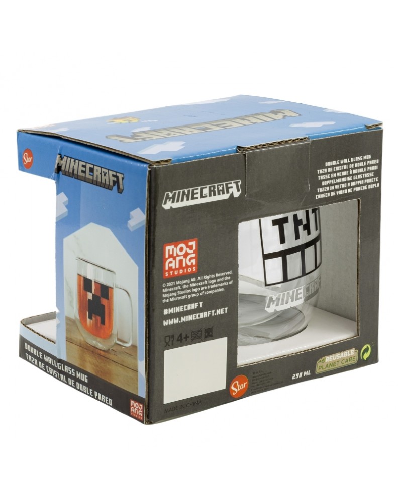 DOUBLE WALL GLASS MUG 290 ML MINECRAFT YOUNG ADULT