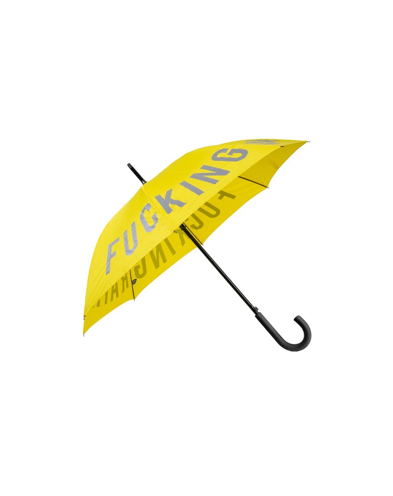 REFLECTIVE YELLOW "FUCKING RAIN" UMBRELLA