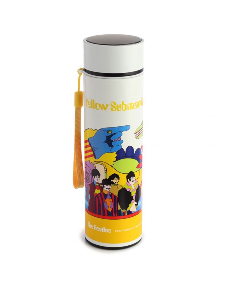 BOTELLA TERMO CON TERMOMETRO SUBMARINO AMARILLOYELLOW SUBMARINE