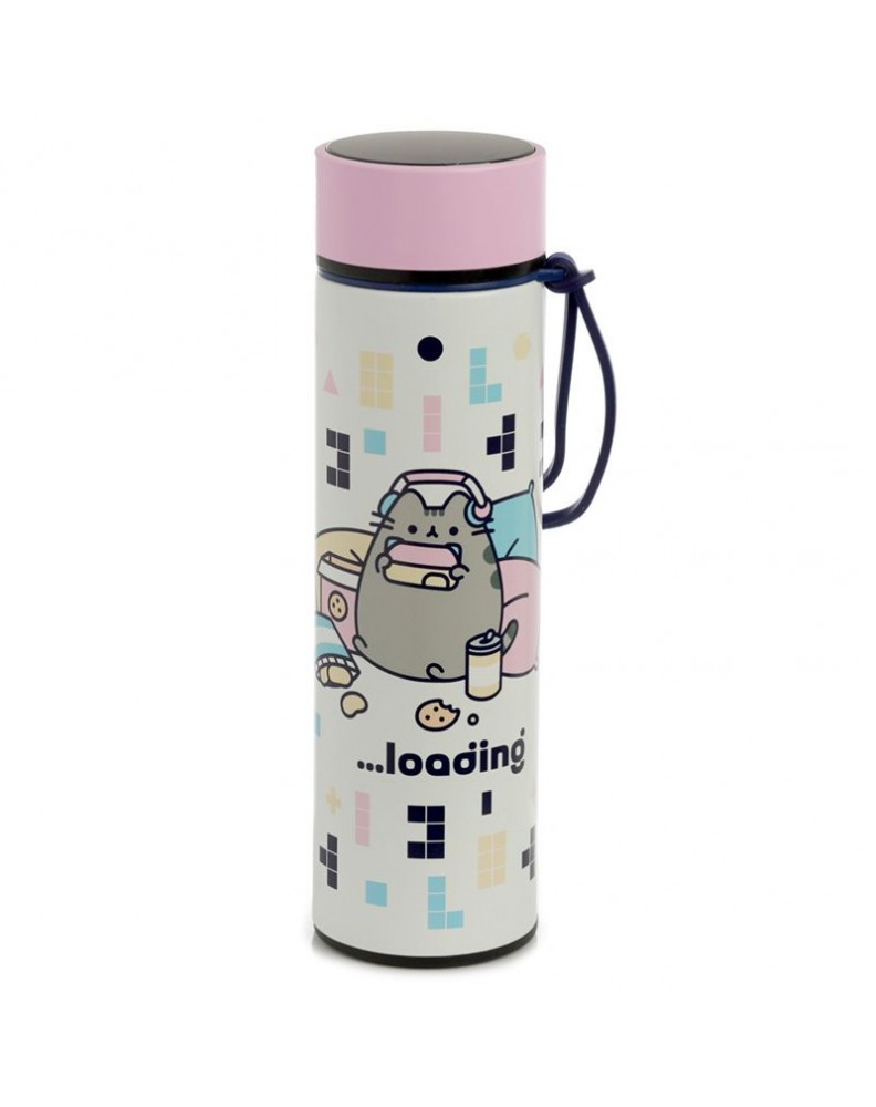 BOTELLA TERMO CON TERMOMETRO GATO PUSHEEN JUGUETON