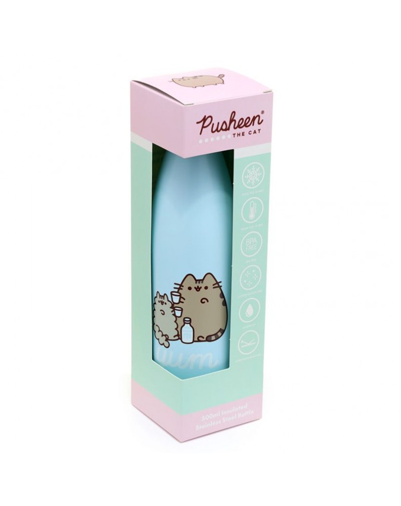 BOTELLA TERMICA DE ACERO INOXIDABLE GATO PUSHEEN GLOTON 500M1