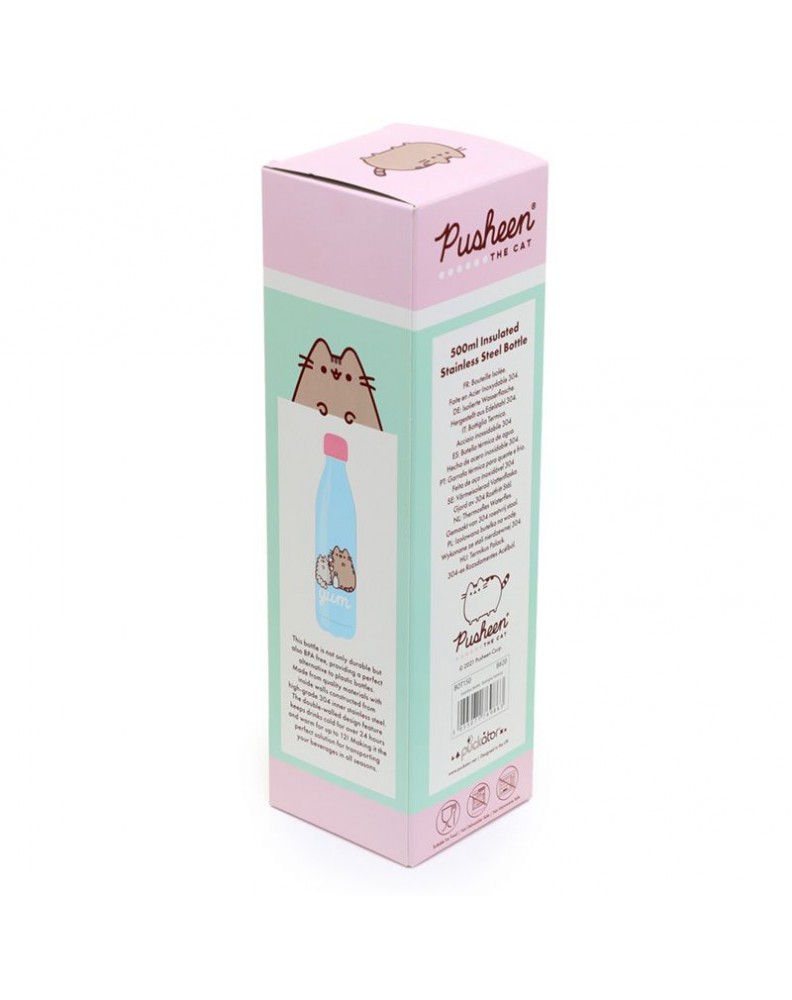 BOTELLA TERMICA DE ACERO INOXIDABLE GATO PUSHEEN GLOTON 500M1