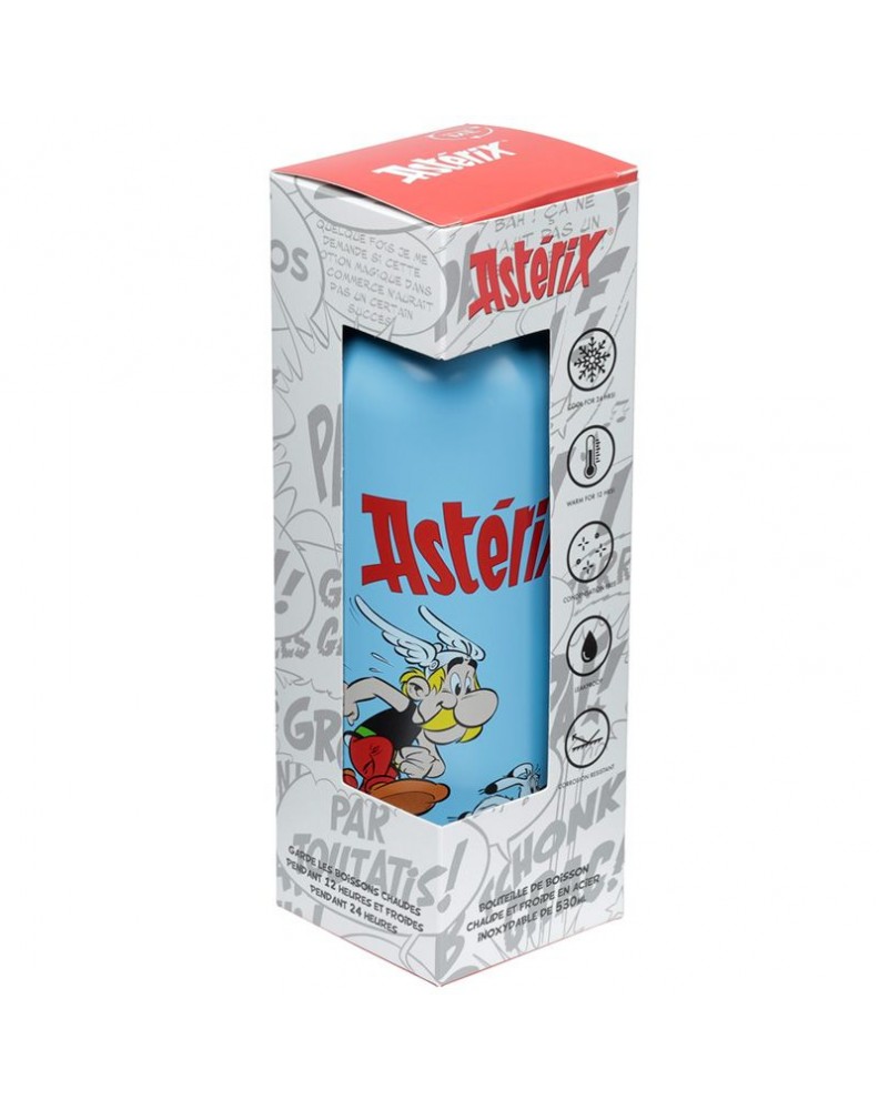 BOTELLA TERMICA DE ACERO INOXIDABLE ASTERIX Y OBELIX AZUL 530M1