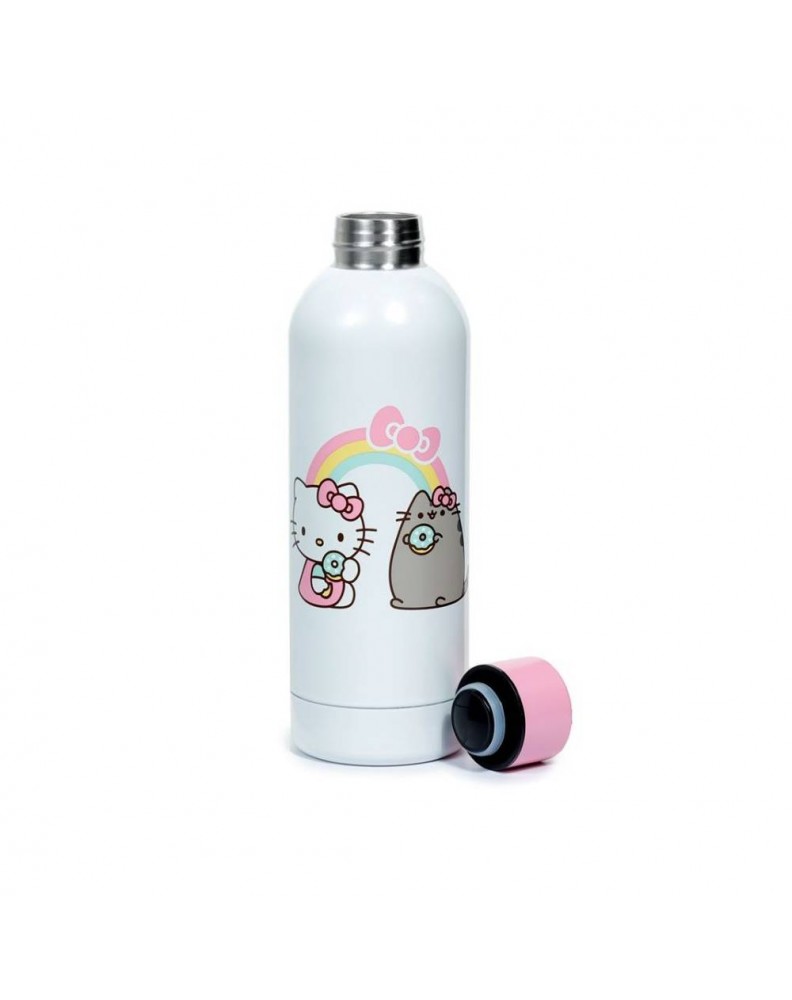 STAINLESS STEEL THERMAL BOTTLE - HELLO KITTY AND PUSHEEN CAT 530M1