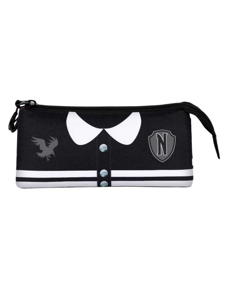 WEDNESDAY BLACK PENCIL CASE TRIPLE FAN 2.0 WEDNESDAY VARSITY