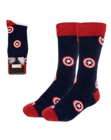 CALCETINES MARVEL -ESCUDO CAP AMERICA TALLA 40-46