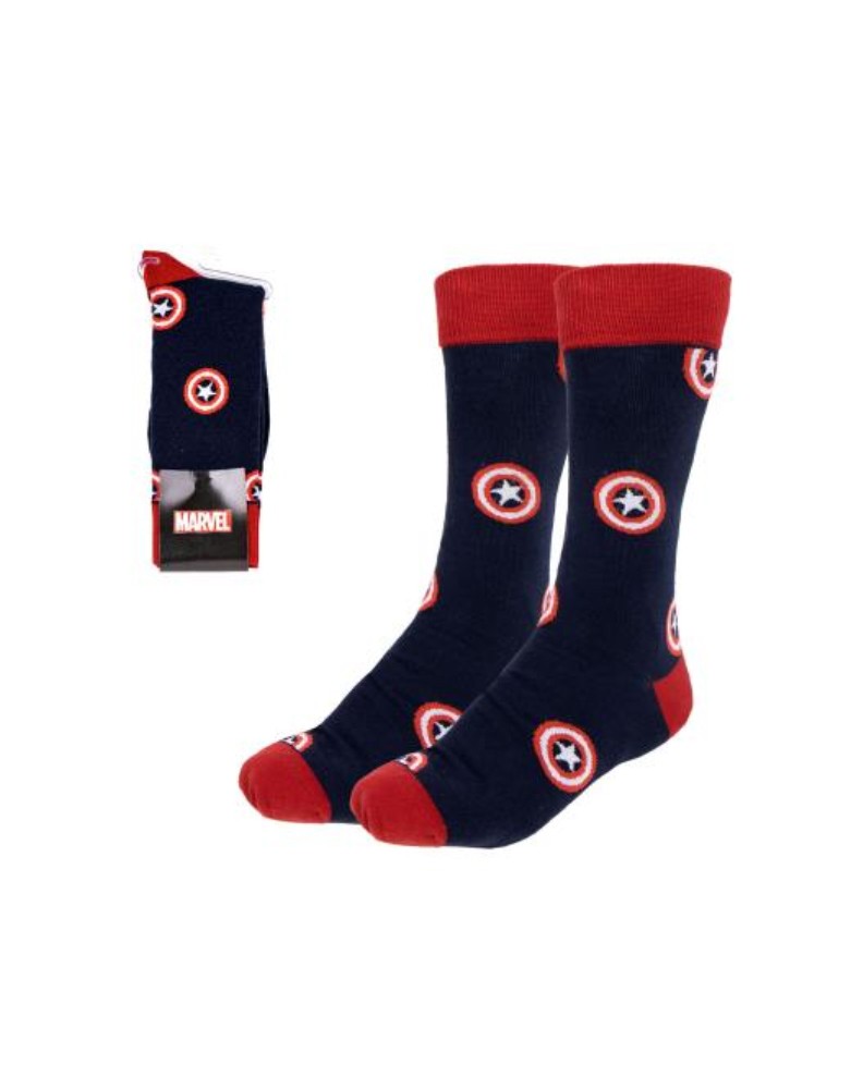 CALCETINES MARVEL -ESCUDO CAP AMERICA TALLA 40-46