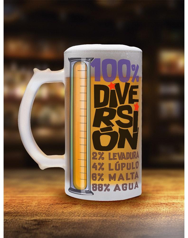 100% FUN FROSTED GLASS BEER MUG