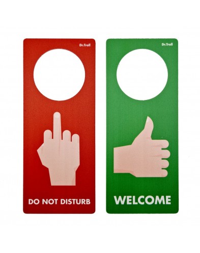 MIDDLE FINGER DOOR KNOB SIGN