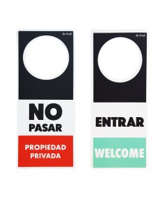 SEÑAL PARA POMO DE PUERTA NO PASAR - ENTRAR