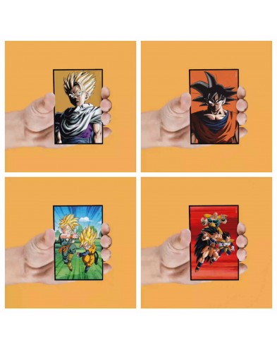 SET 4 LENTICULAR MAGNETS DRAGON BALL Z CHARACTERS