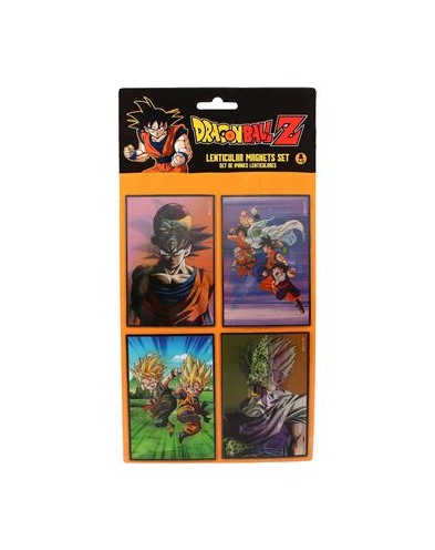 SET 4 IMANES LENTICULARES PERSONAJES DRAGON BALL Z